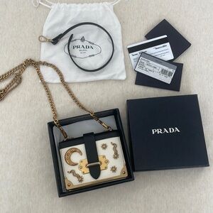 Prada Cahier leather crossbody bag micro bag
